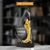 Nuevo trofeo de metal de cristal de alta calidad al por mayor, medalla anual de negocio para empleados destacados de empresa creativa, premios de competición