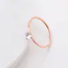 Anillo de Moda de Acero de Titanio con Cuatro Garras y Diamante Único Versión Coreana Estilo Simple Ins Oro Rosa 18K Delgado Tendencia Anillo de Celebridad de Internet para Mujeres