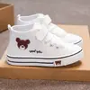 Sapatos Casuais para Meninas, Novos Modelos de Primavera e Outono, Tênis de Cano Alto em Lona para Crianças, Sapatos Respiráveis com Solado Macio para Bebês Meninos e Meninas