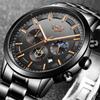 Comercio exterior LIGE reloj de cuarzo de luna para hombre, personalidad, moda, tendencia, ocio, resistente al agua, reloj deportivo de negocios