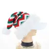Novo Chapéu de Natal de Lã Tricotado Chapéu Listrado de Pelúcia de Natal Chapéu de Papai Noel Decoração de Feriado Poliéster