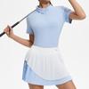 Ropa de Golf de Verano para Mujer Ropa Deportiva para Exteriores de Secado Rápido Ajuste Slim Adelgazante Camisa Polo Solapa Fitness Manga Corta