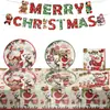 En stock Decoración de fiesta de Navidad pancarta banderín plato servilleta mantel fiesta de cumpleaños decoraciones para fiesta de cumpleaños