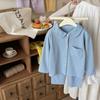Pijama Infantil Bebê Primavera & Outono Bolinhas Manga Longa Conjunto de Duas Peças Terno Lapela Menino Cardigã Fofo Menina Roupas de Casa