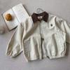 Jaqueta Casaco Estilo Japonês para Meninos Primavera e Outono Novo Infantil Meninos Elegante Gola Pontuda Bloco de Cores Moda Top Versátil