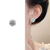Brincos de Tarraxa Retro Luxo Leve Malha Dourada Rosa Moda Exquisitos Versáteis Brilhantes Brinco Elegante Novo Estilo para Mulheres