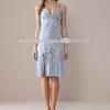 2026 Primavera/Verão Novo Modal Rayon Feminino Renda Patchwork Cor Sólida Fenda Camisola de Cetim