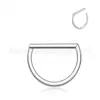 Pendientes de Anillo en D de Aleación de Titanio F136 Anillo para Hueso de la Oreja Septum Nasal Anillo Cerrado Sin Perforación Anillo para Labios Anillo para Nariz Joyería para Piercings G23