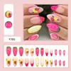 Rosa Doce Frutas Frescas Unhas Usáveis Cereja Limão Arte de Unhas Unhas Postiças 3D Venda Quente Adesivos de Unha
