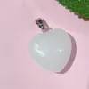 Venta caliente transfronteriza amor 20mm colgante piedra de cristal natural forma de corazón corazón de melocotón collar accesorios de joyería hechos a mano diy
