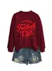 Mamás cansadas fútbol Amazon eBay sitio independiente moda casual versátil sudadera de otoño e invierno para mujer