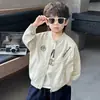 Jaqueta Masculina de Primavera e Outono 2026 Nova Estilo Coreano Jaqueta Estilosa para Crianças, Top Casual de Outono para Bebê Menino, Tendência