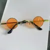 Os Mesmos Mini Óculos do Douyin, Óculos de Sol Coloridos de Metal Literários e Fashionáveis, Óculos de Sol Redondos Protetores Solares da Tendência Retro