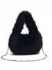 Bolso Exterior Individual de Felpa para Mujer de Gran Capacidad 2024 Nuevo Otoño e Invierno Versátil Bolso Cruzado de Cadena Bolso de Mano de Alta Gama