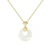Collar de Jade Hetian de la Suerte y la Seguridad para Mujer, Diseño de Nicho Estilo Ins, Lujo Ligero, Colgante de Cadena para Clavícula Simple de Gama Alta