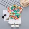 Traje de Verano para Niño 2025 Nueva Moda Ropa de Moda para Bebé Trendy para Niños Guapa Camisa Conjunto de Dos Piezas Transfronterizo