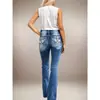 Jeans Europeos y Americanos de Mujer 2026 Corte Delgado Favorecedores para el Trabajo Estilizados Bordados Pantalones Largos de Campana