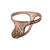 Tanga de malla de cintura baja para hombre de CLEVER-MENMODE con estampado de leopardo y perspectiva europea y americana, ropa interior cómoda y transpirable.