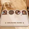 Tapete de Entrada Interno Terra de Diatomáceas Desenho Animado Moderno Absorvente de Água Personalizável DIY Tapete para Pés