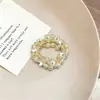 Pulseira de Amarrar Cabelo Flor Fada Super Dupla Utilização Faixa de Cabelo de Luxo Leve Corda de Cabelo Trançada Amarrador de Cabelo com Pérola Falsa Acessório de Cabelo Elástico para Meninas