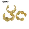 Wt-Jf361 Pulsera Unisex de Latón Abierto de Venta Caliente Única con Forma de Abanico Grande y Textura de Concha Dorada