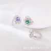Anillo de Joyería Estilo Ins con Flor de Piedra Preciosa de Color Zircón Oro Real 18K Transfronterizo Premium de Amazon