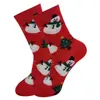Nuevos Calcetines Navideños Serie Muñeco de Nieve Ciervo Calcetines de Algodón para Mujer Otoño e Invierno Caricatura Linda Calcetines Japoneses Apilables