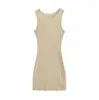 Venta al por mayor de ropa para mujer transfronteriza: Nuevo vestido corto de punto liso ajustado de verano, vestido sin mangas bodycon de tanque de verano para mujer