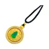 Nuevo Colgante de Calabaza Brújula Estilo Chino Antiguo Arena Dorada para Mujer, Giratorio, Moderno de Alta Gama Incrustado de Diamantes Joyería de Colgante de Calabaza Verde