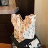Bolsa Tote Floral de Grande Capacidade para Mulheres 2025 Nova Versátil Bolsa de Ombro Casual para Compras Bolsa Tote para Aula