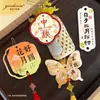 Decoração de Porta para o Festival do Meio Outono Etiqueta Atmosfera Festiva Cartão Pendurado Rattan Artesanal DIY Ornamento Pendurado Interno Cartão