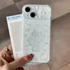 Capa de Celular Rosa e Azul com Design de Gato Vazado Adequada para Apple 18 Pro Max, Alto Valor Estético para Meninas, Compatível com Huawei 17, Xiaomi 15, Vivo