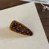 Pinza para el pelo de terciopelo con forma de corazón y perlas, estilo coreano, color block, nuevo modelo otoño e invierno 2026, pinza de pico de pato para frente y laterales