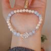 Pulseira de ametista natural com estilo Ins, joias elegantes de nicho, cristal morango, luz, luxo, pulseira de contas de sensação de alta qualidade, novo estilo