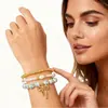 Pulsera de Nudo de Lazo con Perlas Estilo Europeo y Americano, Diseño de Nicho Estilo Bohemio de Moda, Pulsera de Perlas Apilable para Mujeres