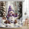 Cortina de ducha de Papá Noel divertida más vendida en Amazon Temu, cortina de ducha y cortina de ventana de poliéster impermeable con impresión digital navideña