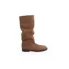 Botas de mujer de caña media, puntera redonda, versátiles, adelgazantes, con tacón de 3 cm de altura, estilo mismo de Grape Mom, botas hasta la rodilla