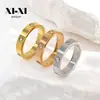 Joias de Comércio Exterior ins Moda Anel Feminino de Aço Titânio Banhado a Ouro Ouro Rosa Seis Diamantes Par de Anéis de Casal Anel de Dedo Totalmente Diamantado