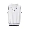 Colete de Tricô com Gola Peter Pan Estilo Academia Moda Nova Outono/Inverno 2025 Versátil Slim-Fit Peça para Camadas para Mulheres