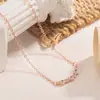 Novo Colar de Diamante Sorriso Simples Feminino Moda Retrô Design de Nicho Pingente Curvo Corrente para Clavícula Colar Elegante