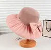 Sombrero de Punto con Protección Solar de Nuevo Estilo, Sombrero de Pescador, Viaje al Aire Libre, Nudo de Lazo, Calado, Moda, Transpirable, Moderno, Sombrero de Ala Ancha