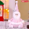 Boneca de Neve Velha Sentada Boneco de Alce Rosa com Lantejoulas Decoração de Natal Enfeites de Janela