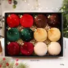 Bolas de Natal Veludadas Decoradas com Estrelas de Natal Novas Transfronteiriças, Bolas de Tecido, Enfeites de Natal Retrô, Decorações de Natal