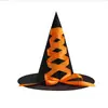 Chapéu de Bruxa de Halloween com Fita, Chapéu de Tecido Oxford, Acessórios para Fantasia de Festa, Atacado de Adereços, Barraca de Parque