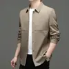 Suministro exclusivo transfronterizo de gabardinas nuevas para hombre de primavera y otoño, estilo business casual con cuello de solapa y botones ocultos, abrigo chaqueta de longitud media para hombre
