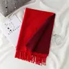 Bufanda Gruesa de Alta Calidad para Mujer, Exportación Coreana Otoño e Invierno, Nuevo Chal Largo de Doble Cara con Bloques de Color, Bufanda Cálida para el Cuello para Mujer