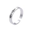 Anillo Abierto Giratorio Gato Antiguo para Mujer Personalizado Imitación Plata Tailandesa Textura Perm Deseo Escarchado Inglés Retro