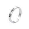 Anillo Abierto Trenzado Amanecer de Primavera para Mujer, Textura Imitación Plata Tailandesa Personalizada, Anillo Retro Inglés Esmerilado Pide un Deseo