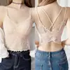 Camisola Renda Borboleta com Bojo Embutido, Anti-Exposição, Lingerie Fina de Verão Sem Costura Plus Size