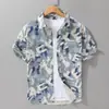 Camisa de Manga Corta Estampada Tie-Dye Estilo Japonés para Hombre, Tendencia de Verano Holgada Casual Juvenil de Alta Gama Elegante